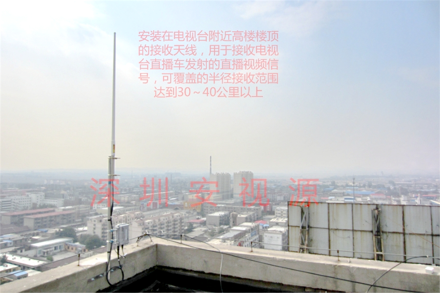 用于接收電視臺直播車發(fā)射的直播視頻信號，可覆蓋的半徑接收范圍達(dá)到30～40公里以上